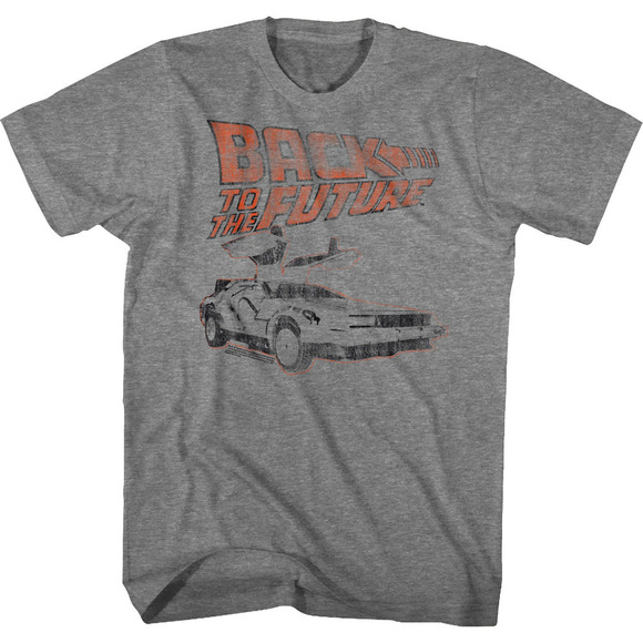 Distressed Logo And Delorean Back To The Future Tshirt